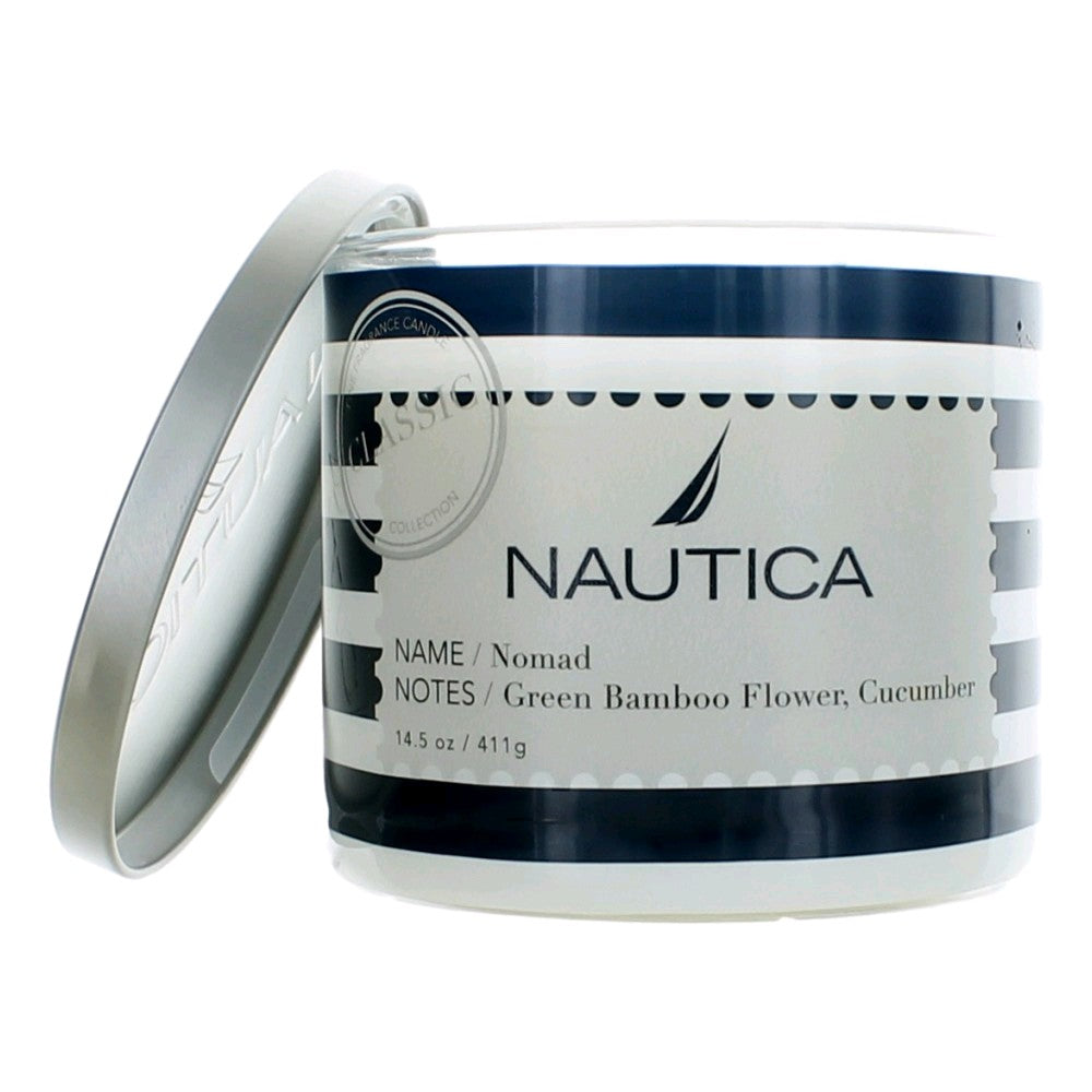 Jar of Nautica 14.5 oz Soy Wax Blend 3 Wick Candle - Nomad